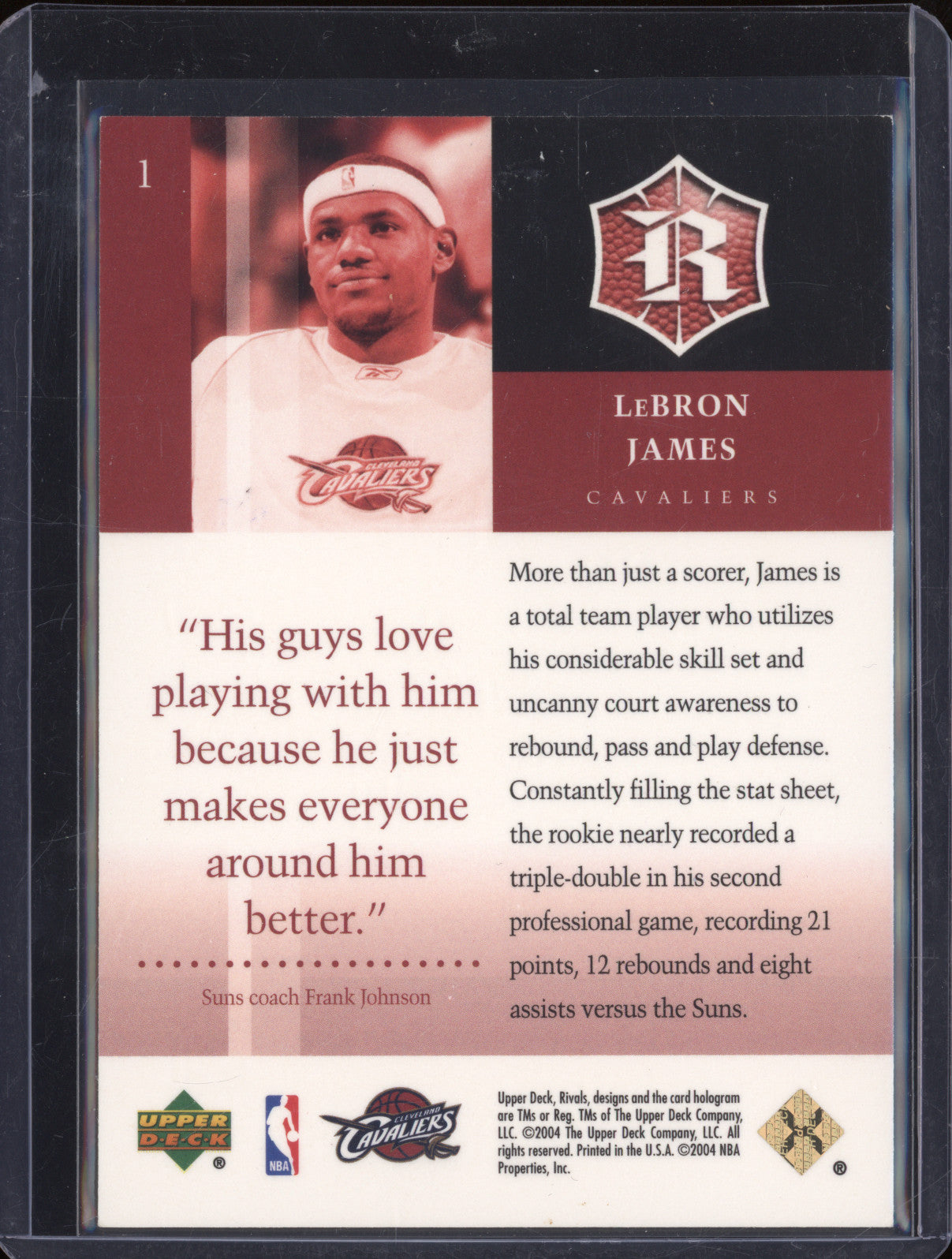 2004 Upper Deck Rivals 1 LeBron James
