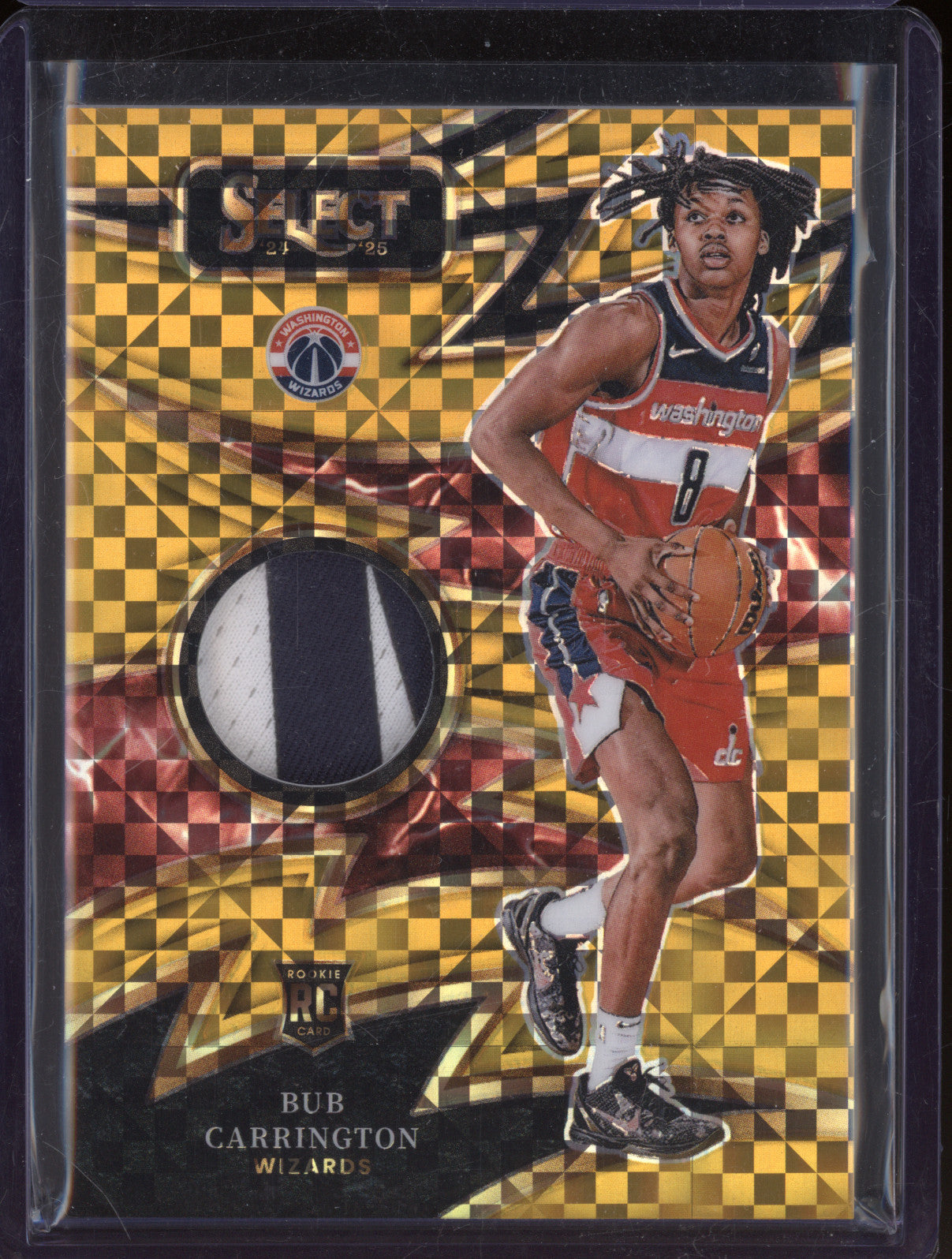 2024-25 Panini Select SPK-BUB Bub Carrington Sparks Patch Gold RC 07/10