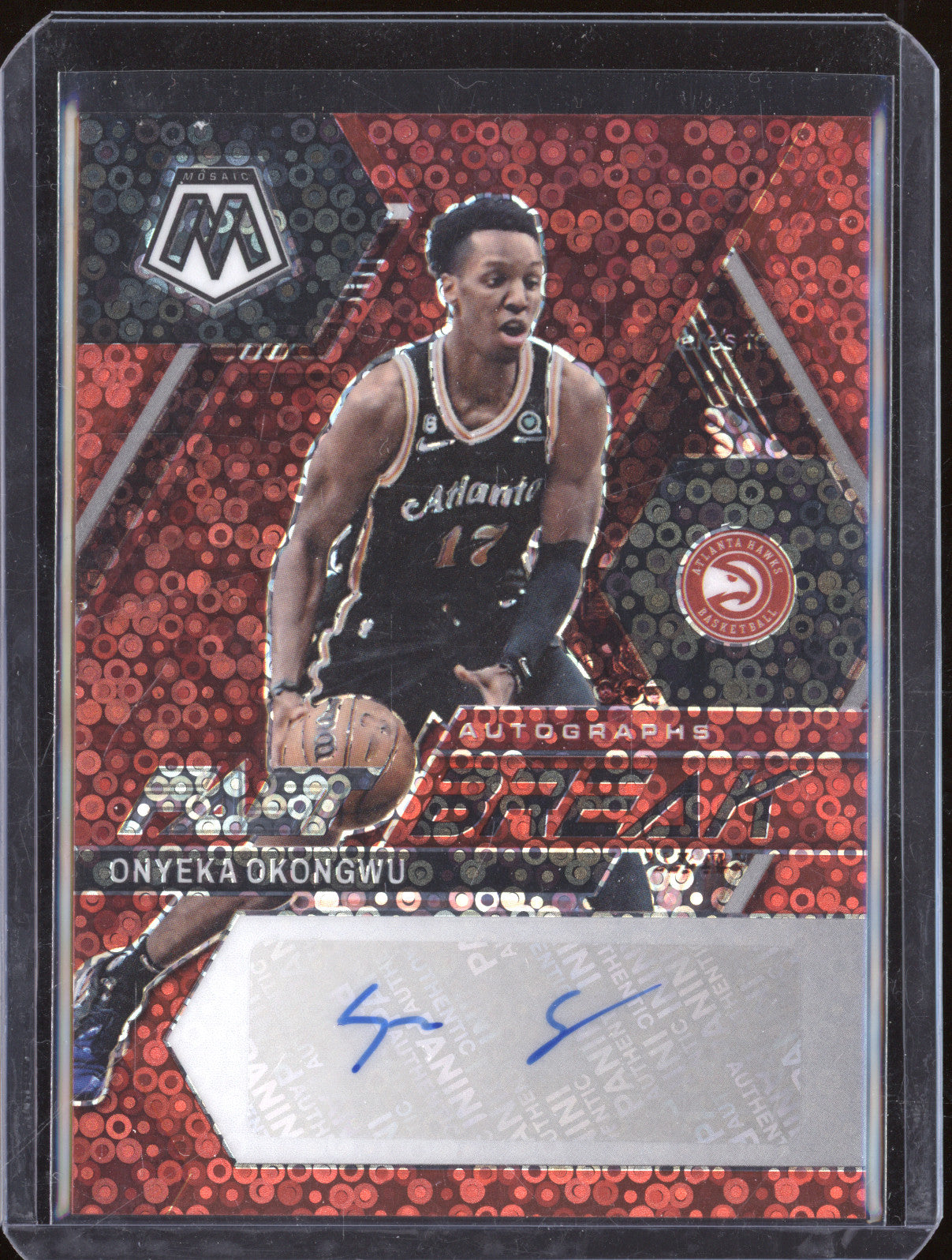 Onyeka Okongwu 2022-23 Panini Mosaic FB-OKO Red Fast Break Auto /49