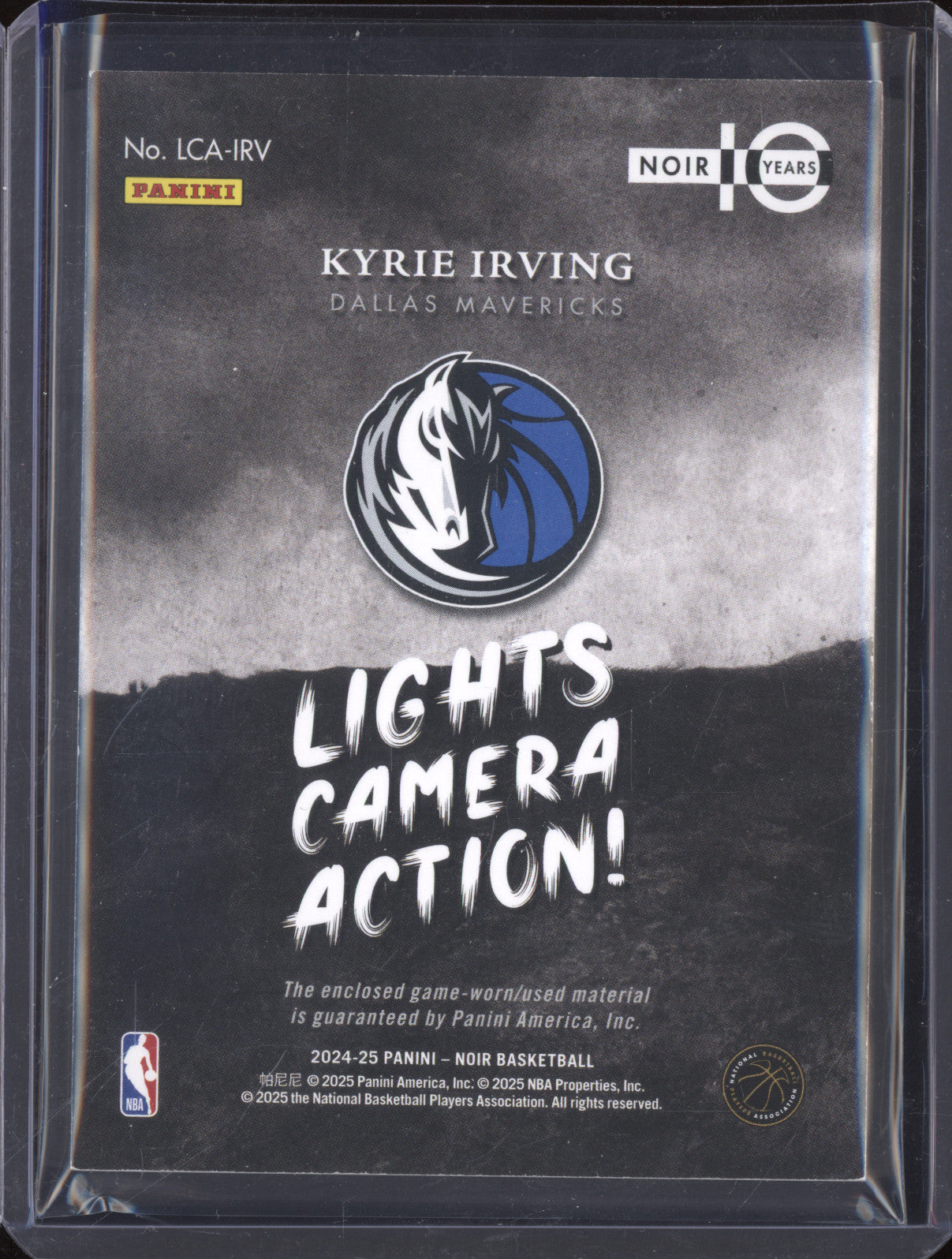 2024-25 Panini Noir Kyrie Irving LCA-IRV Lights Camera Action 14/15