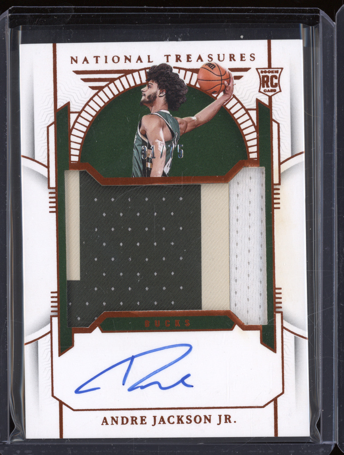 2023-24 Panini National Treasures 317 Andre Jackson Jr. Rookie Patch Auto /75 RC