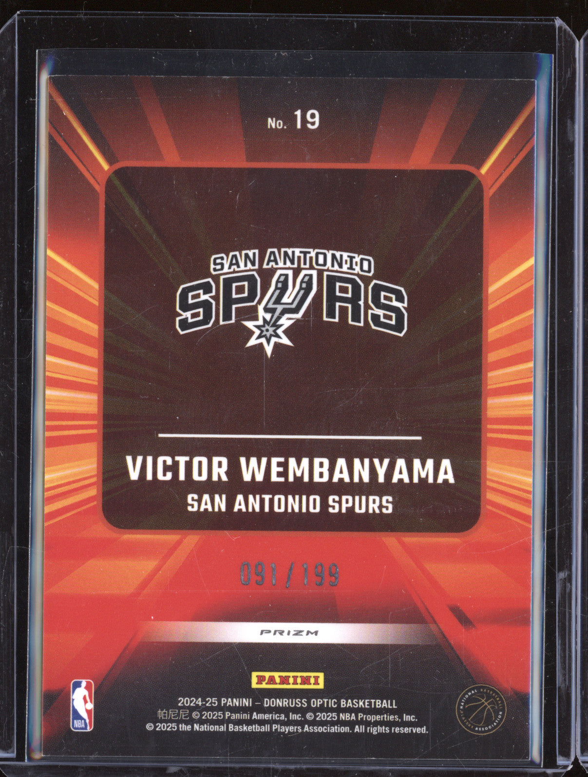 Victor Wembanyama 2024-25 Panini Donruss Optic 19 Express Lane Lime Green /199