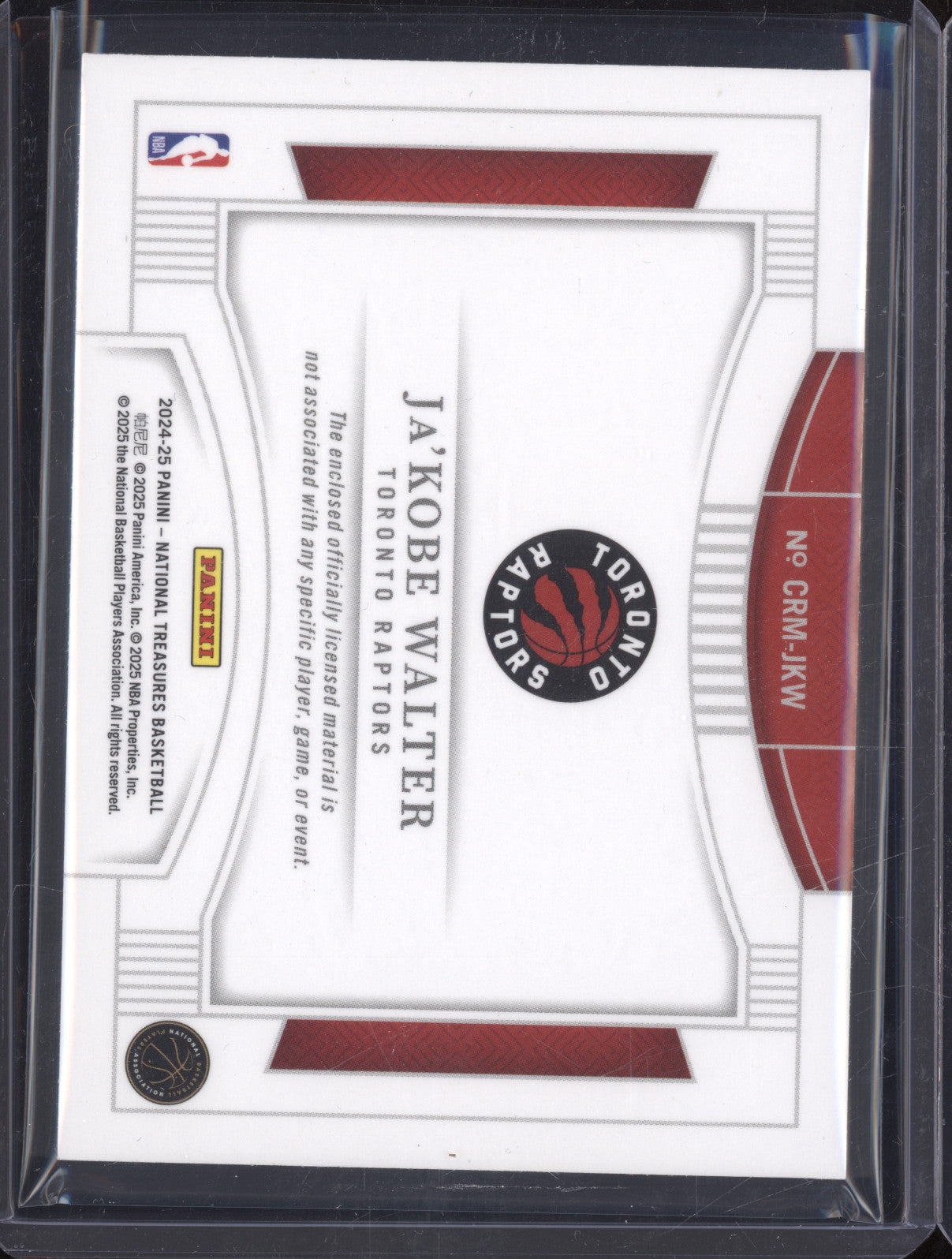 2024-25 Panini National Treasures Ja'Kobe Walter Colossal 15/24