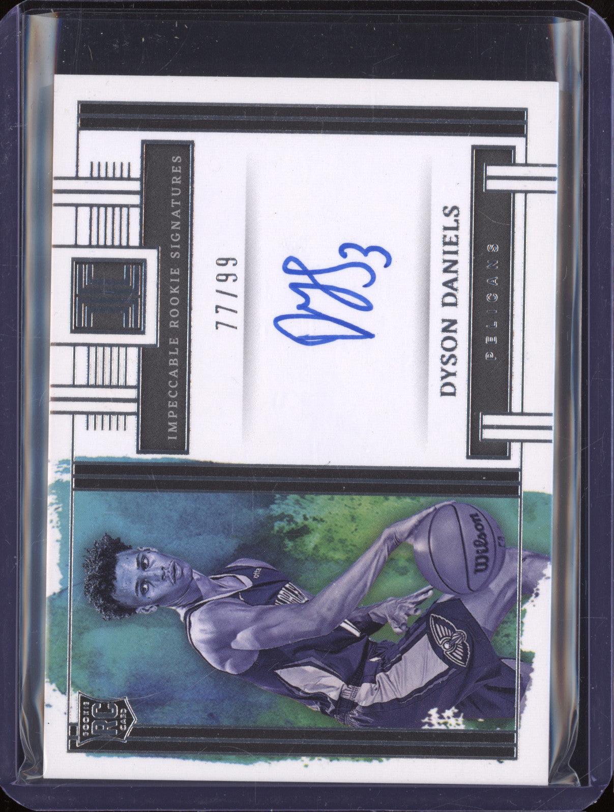 2022-23 Panini Impeccable IRS-DYD Dyson Daniels Rookie Signatures Auto 77/99