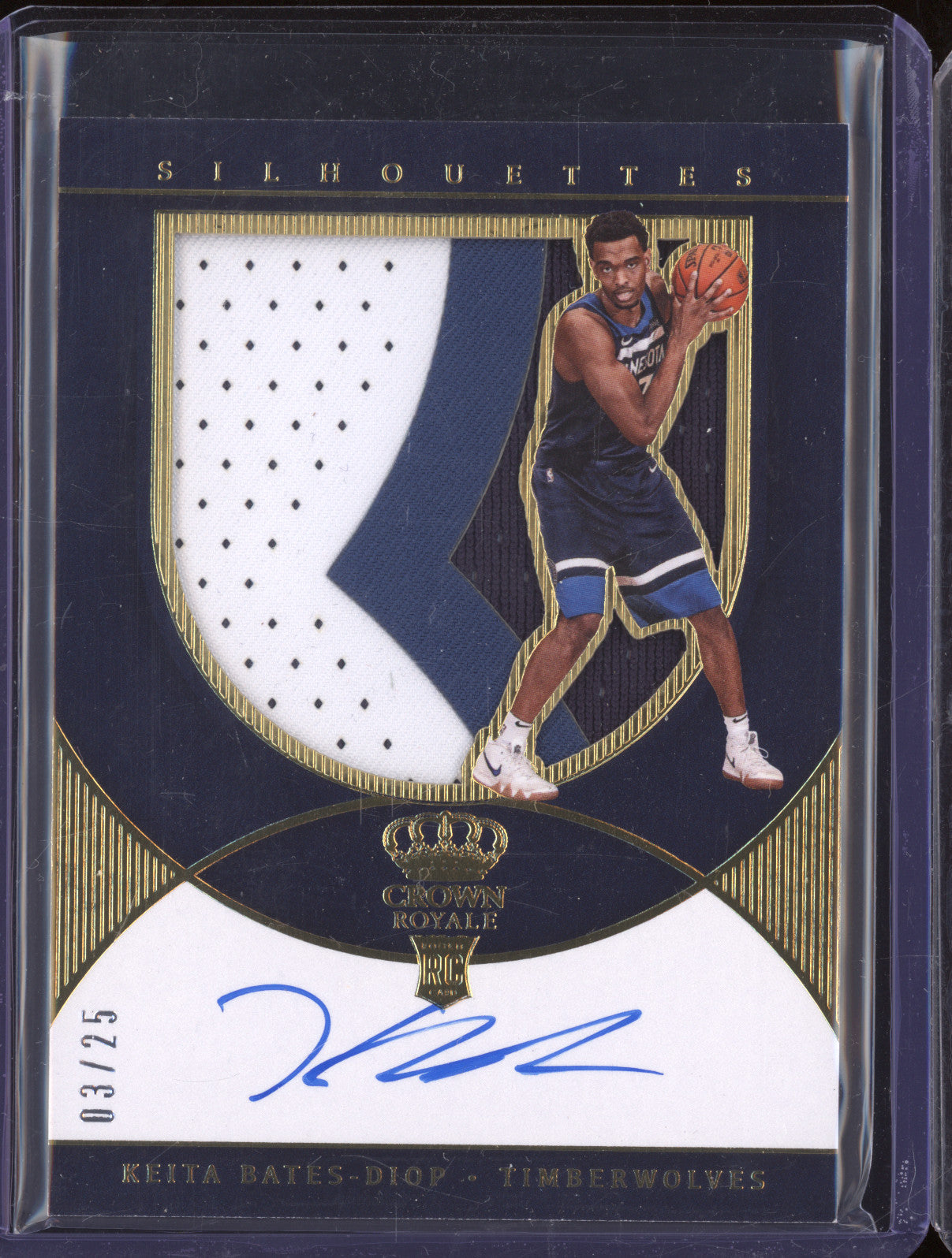 Keita Bates-Diop 2018-19 Panini Crown Royale 232 Rookie Silhouettes Prime RC /25