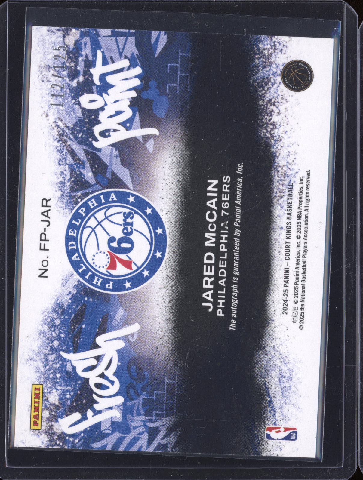 2024-25 Panini Court Kings FP-JAR Jared McCain Fresh Paint Rookie Auto 112/125