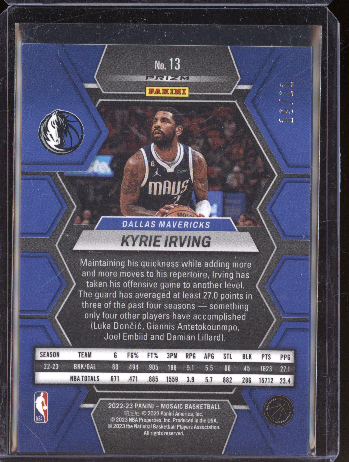 2022-23 Panini Mosaic 13 Kyrie Irving Green Mosaic 19/21