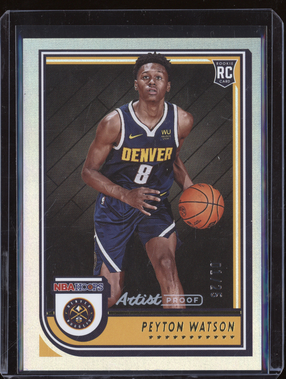 Peyton Watson 2022 Panini NBA Hoops 275 Artist Proof RC /25