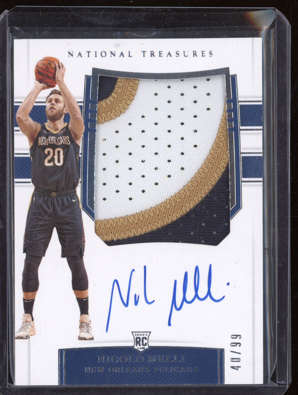 Nicolo Melli Panini National Treasures 135 Rookie Patch Auto RC 40/99