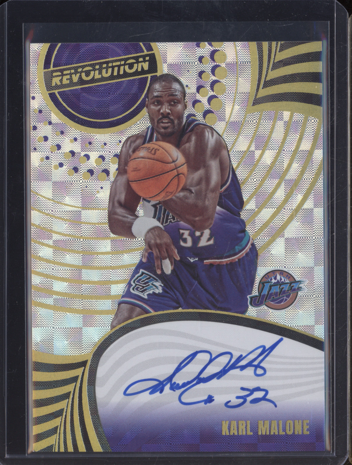 2023-24 Panini Revolution A-KUJ Karl Malone Kaleido Auto 1/1