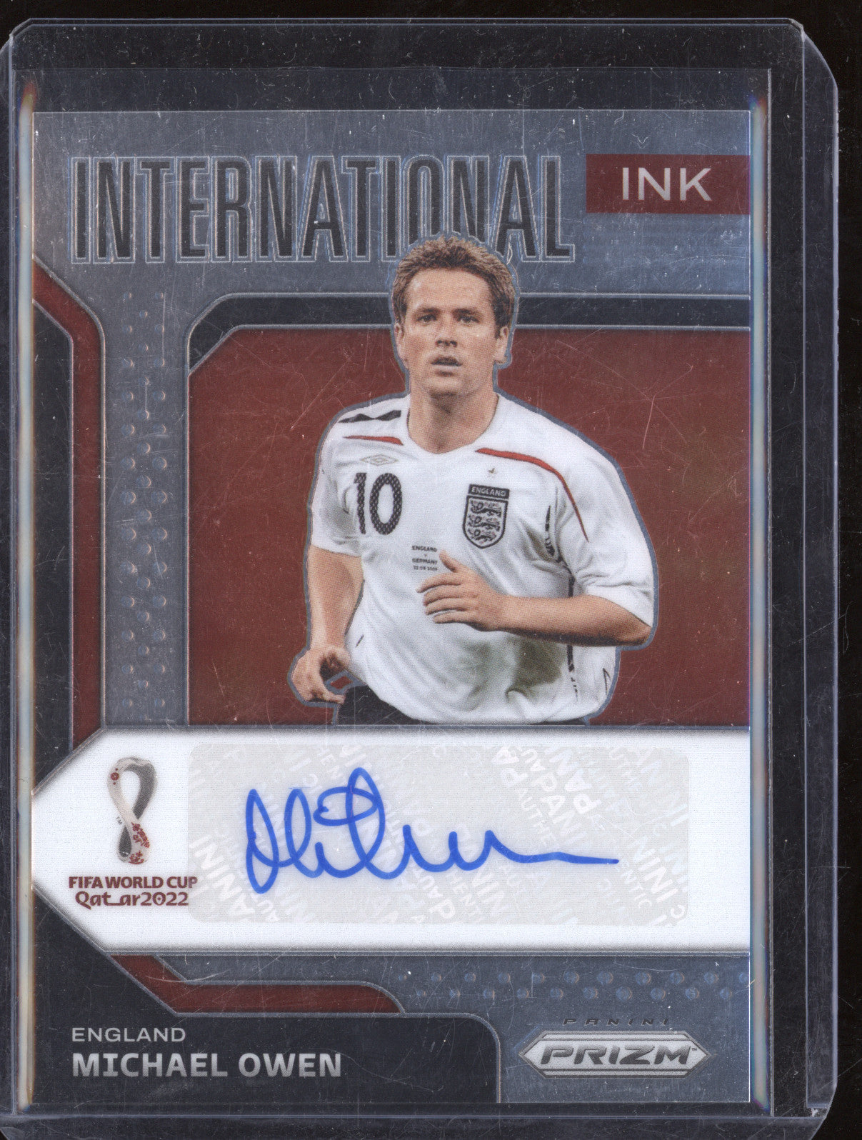 2022-23 Panini Prizm World Cup Qatar I-MO Michael Owen International Ink Auto