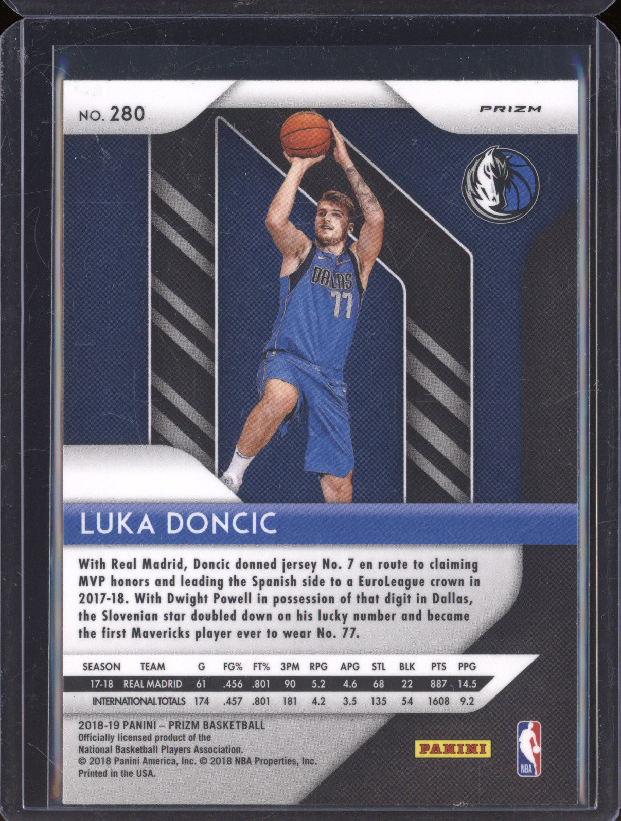 2018-19 Panini Prizm 280 Luka Doncic Silver Prizm RC