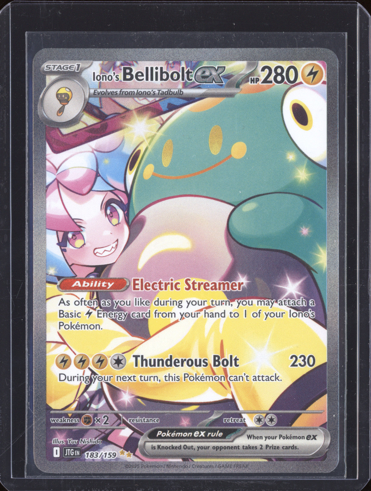 2025 Pokemon Journey Together JTG 183/159 Iono's Bellibolt ex SIR