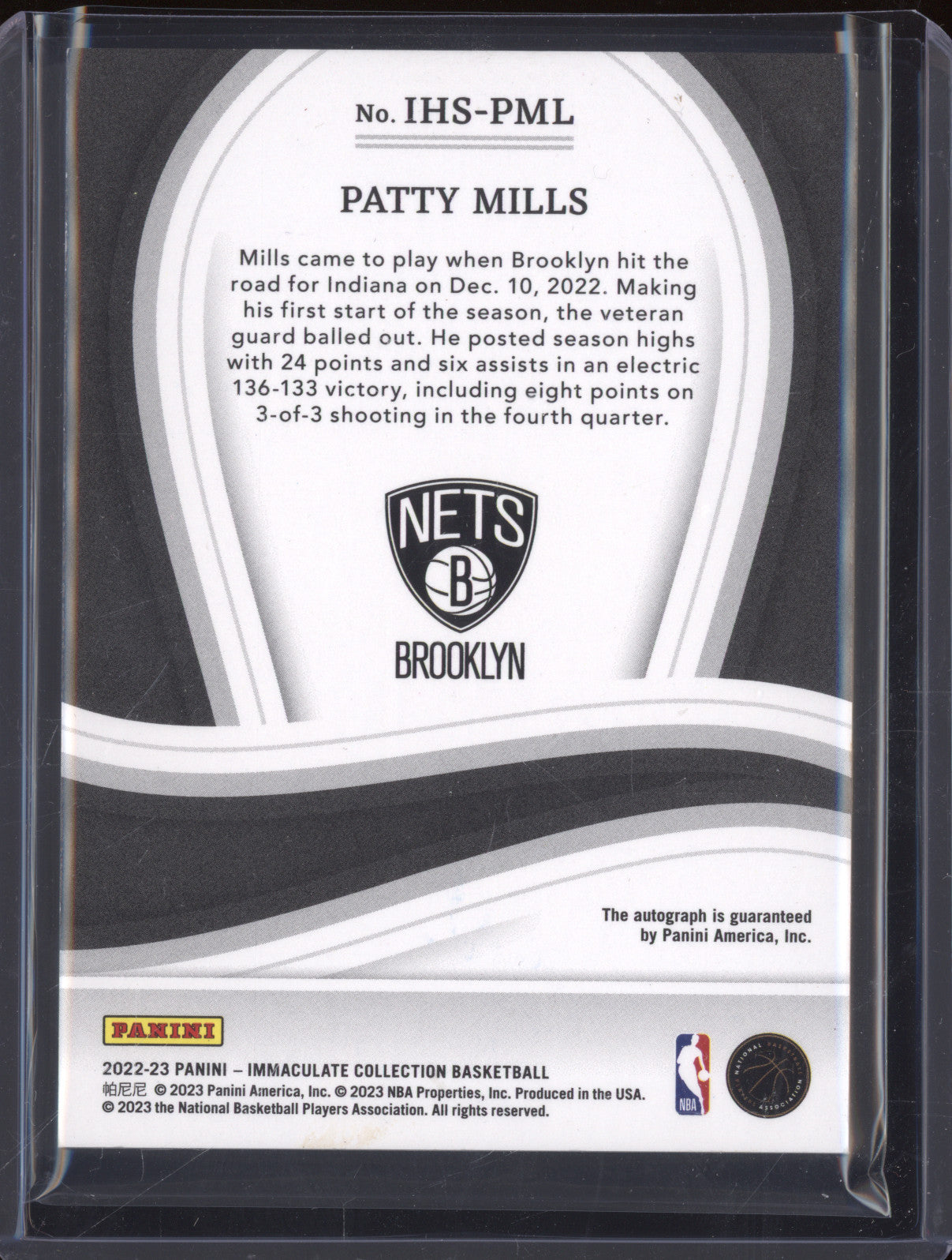 Patty Mills 2022-23 Panini Immaculate Heralded Signatures Auto Red /25