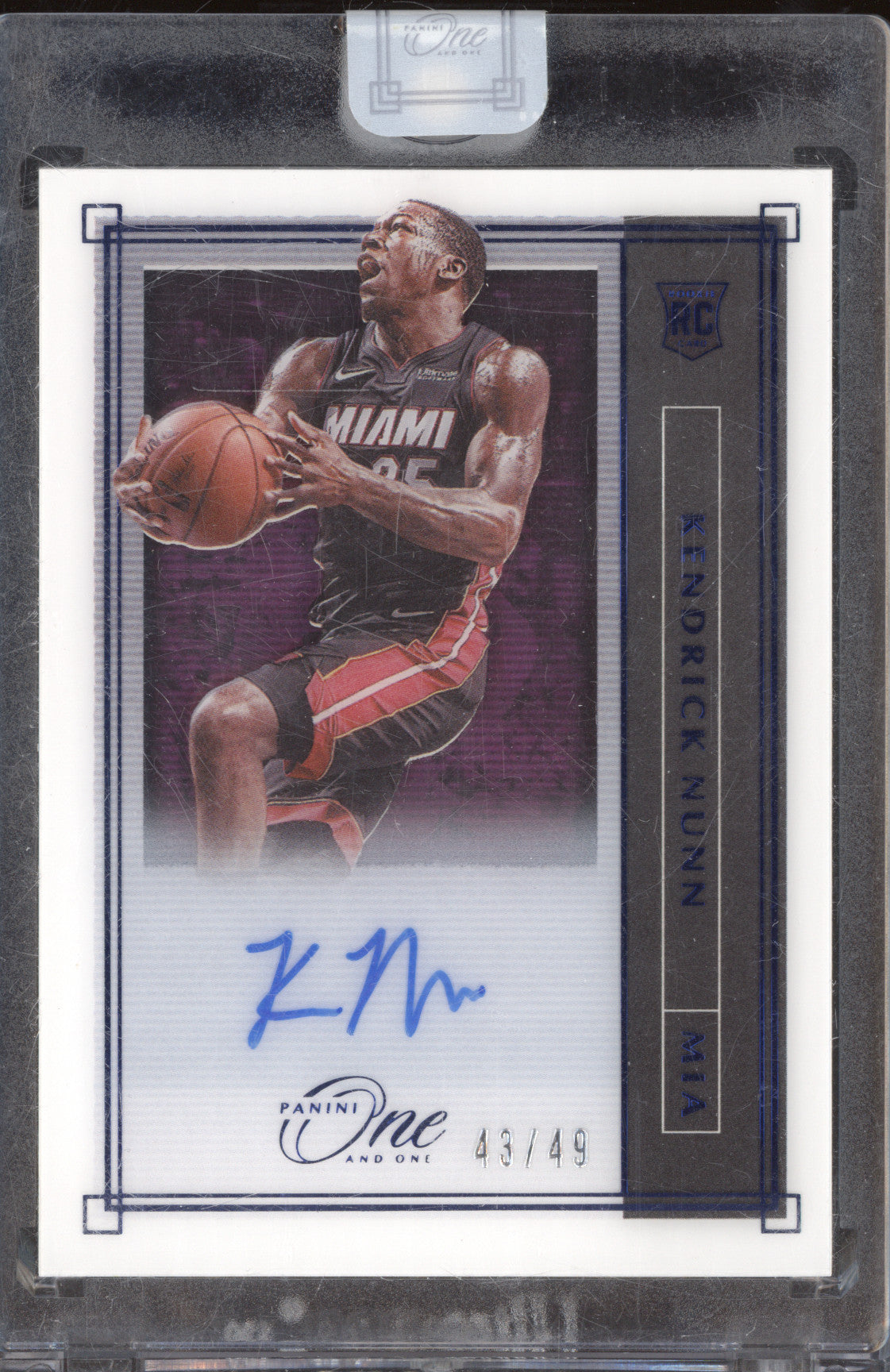 Kendrick Nunn 2019-20 Panini One and One RA-KDN Rookie Auto Blue RC 43/49