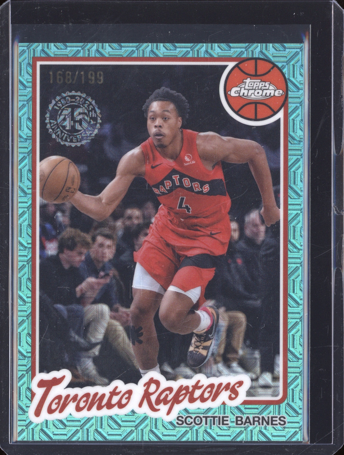 2025 NBA Basketball Topps Scottie Barnes TC-SB 1980 Chrome Aqua Mojo /199