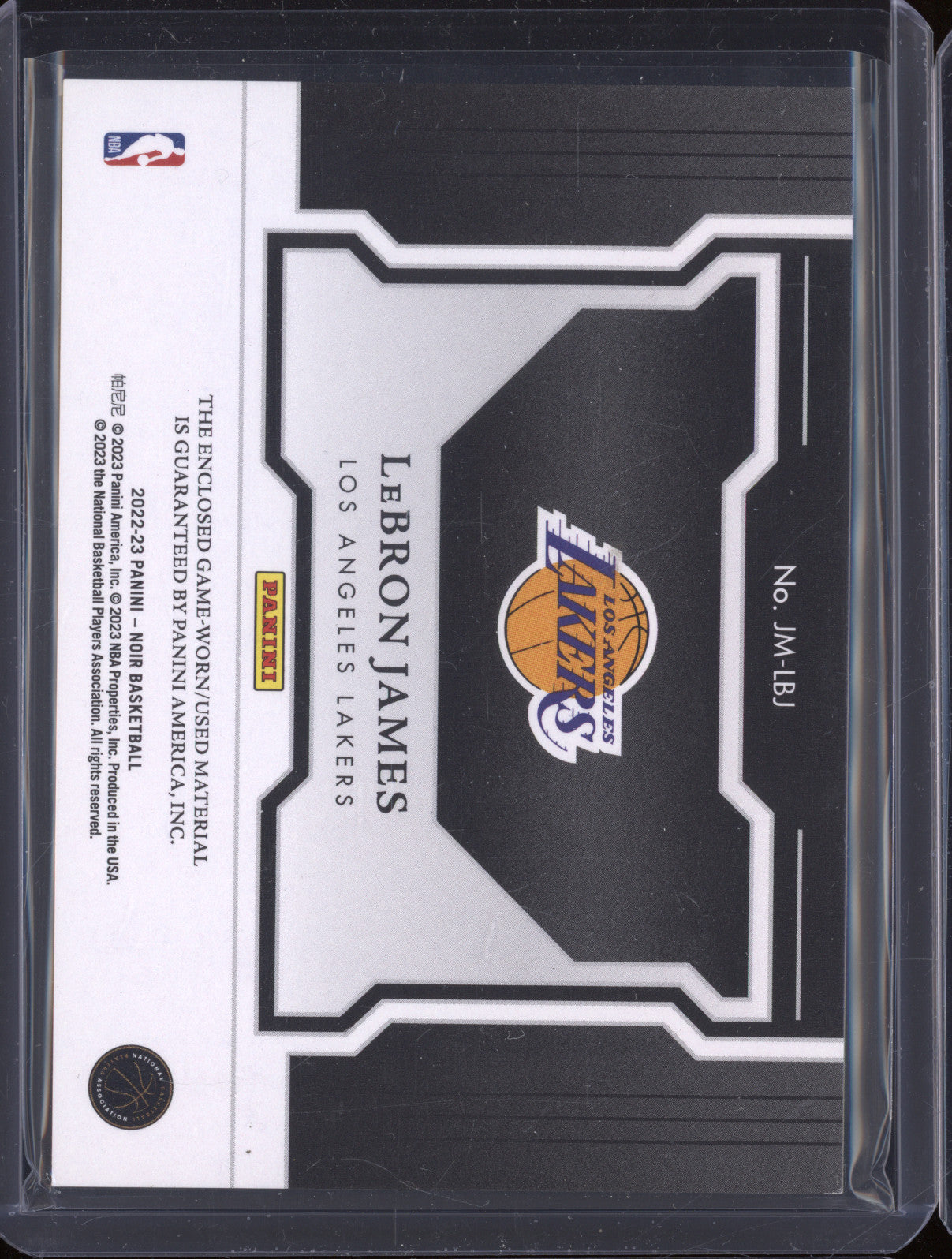 2022-23 Panini Noir JM-LBJ LeBron James Jumbo Material 03/99