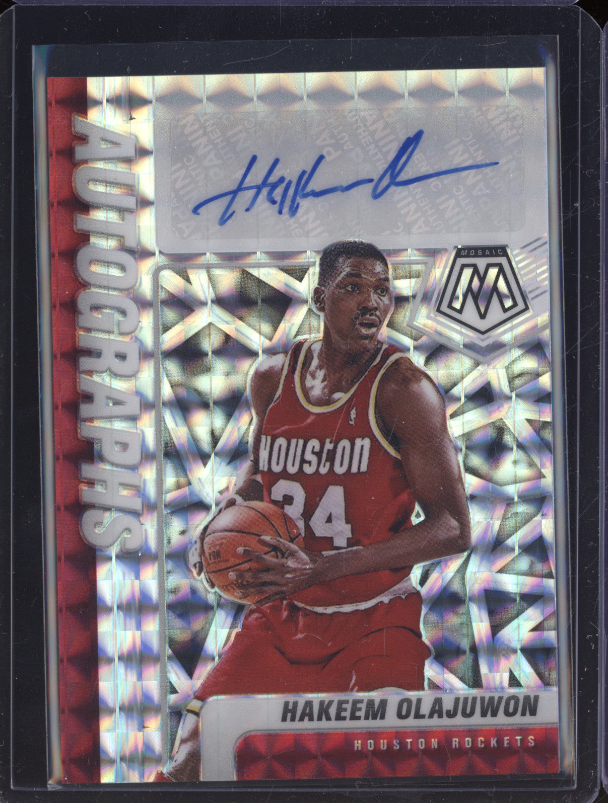 2020-21 Panini Mosaic AM-HOW Hakeem Olajuwon Mosaic Autographs