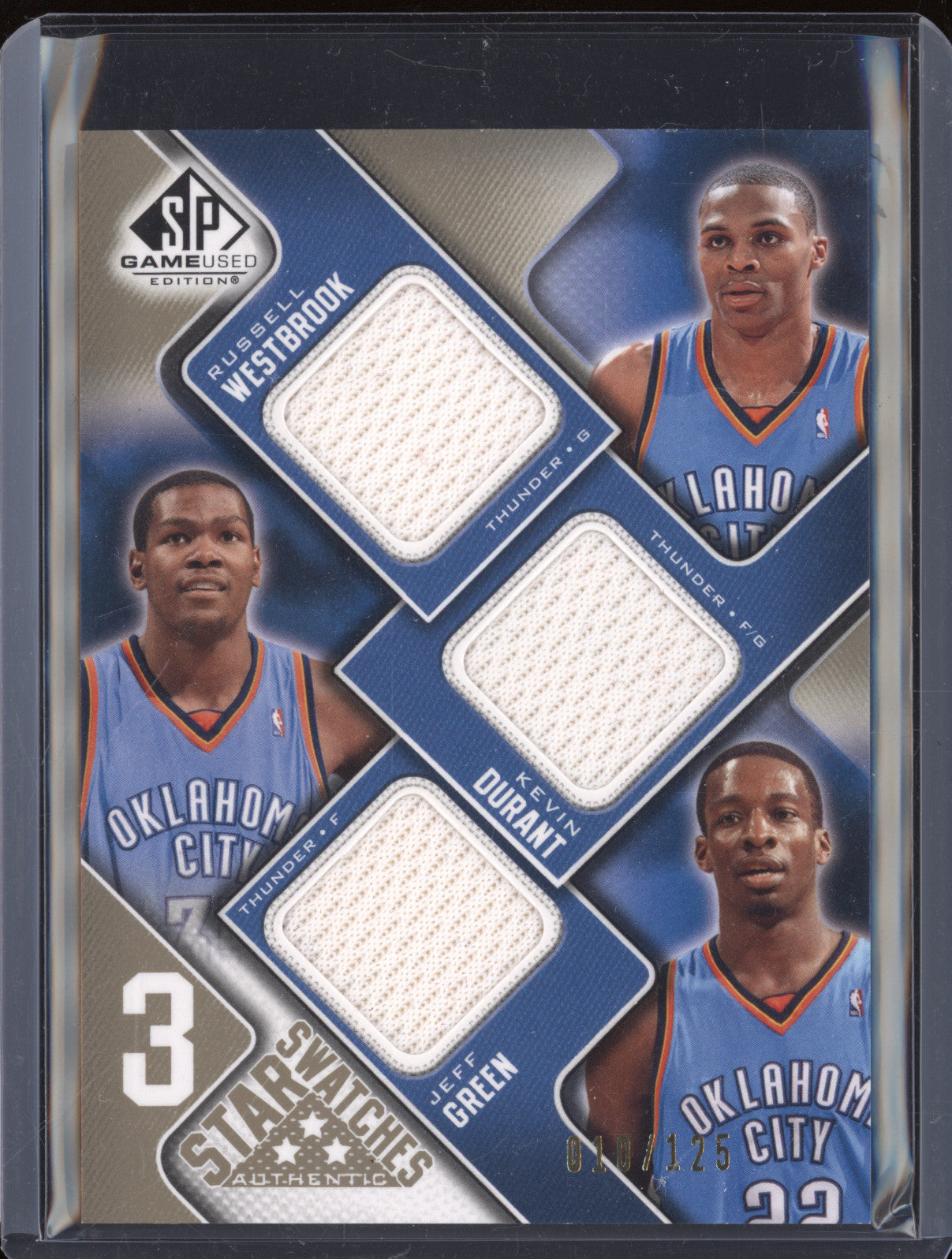 2009 SP Game Used 3S-WDG Westbrook Durant Green Three Star Swatches 010/125