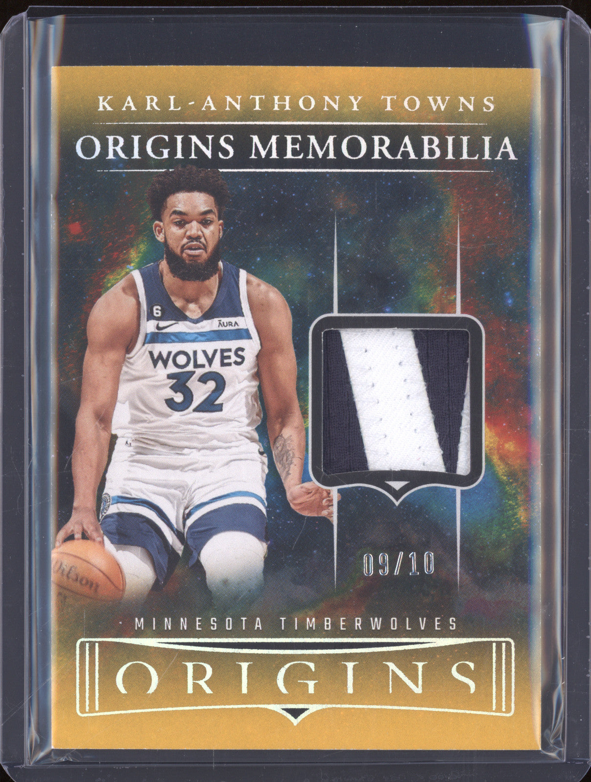 Karl-Anthony Towns 2023-24 Panini Origins OM-KAT Origins Memorabilia Gold /10