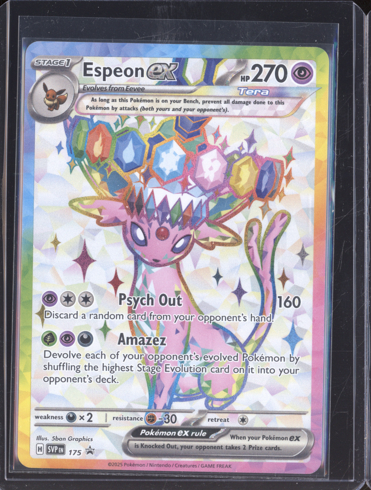 2025 Pokemon Prismatic Evolutions Black Star Promo SVP175 Espeon ex