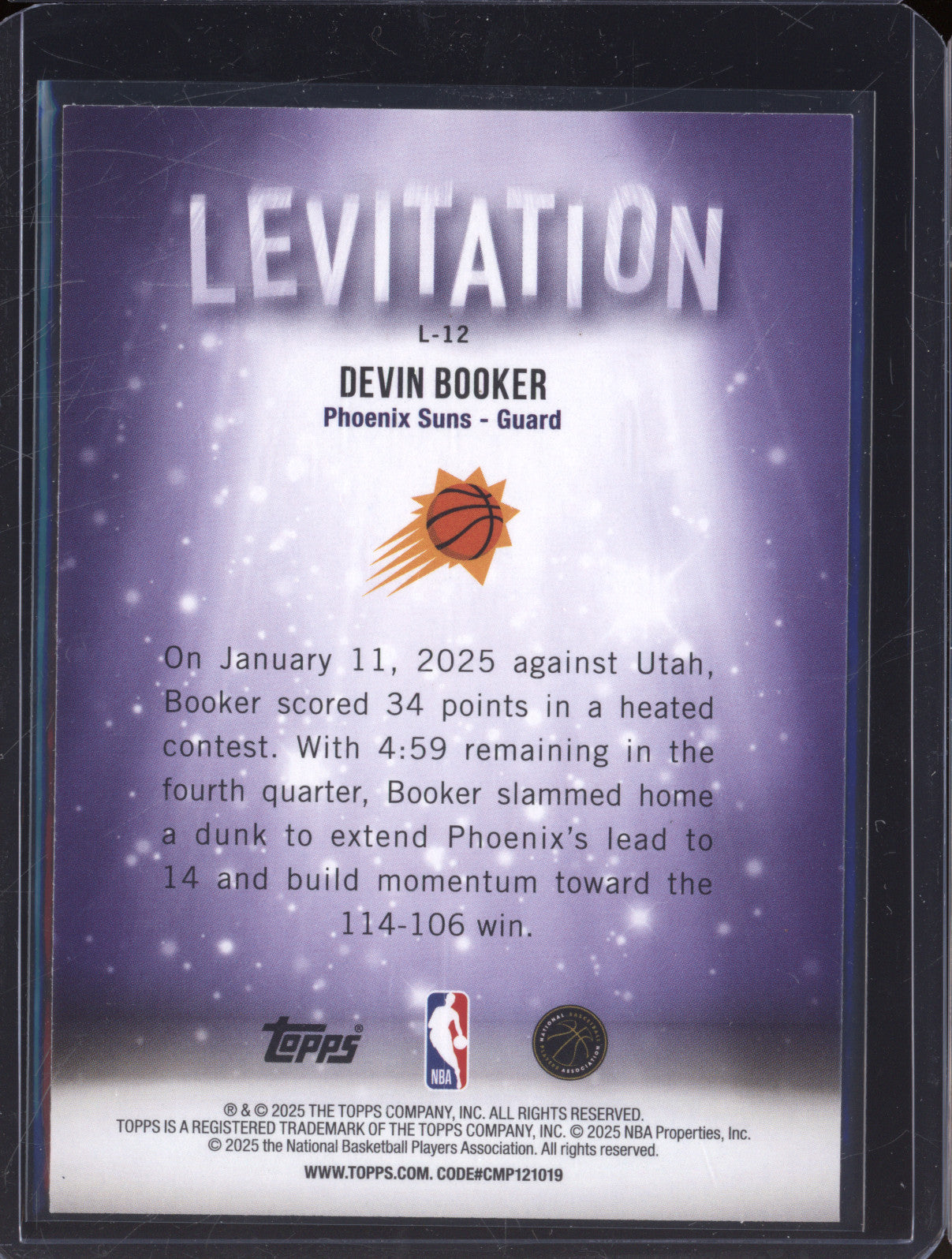 2025 NBA Basketball Topps Levitation L-12 Devin Booker
