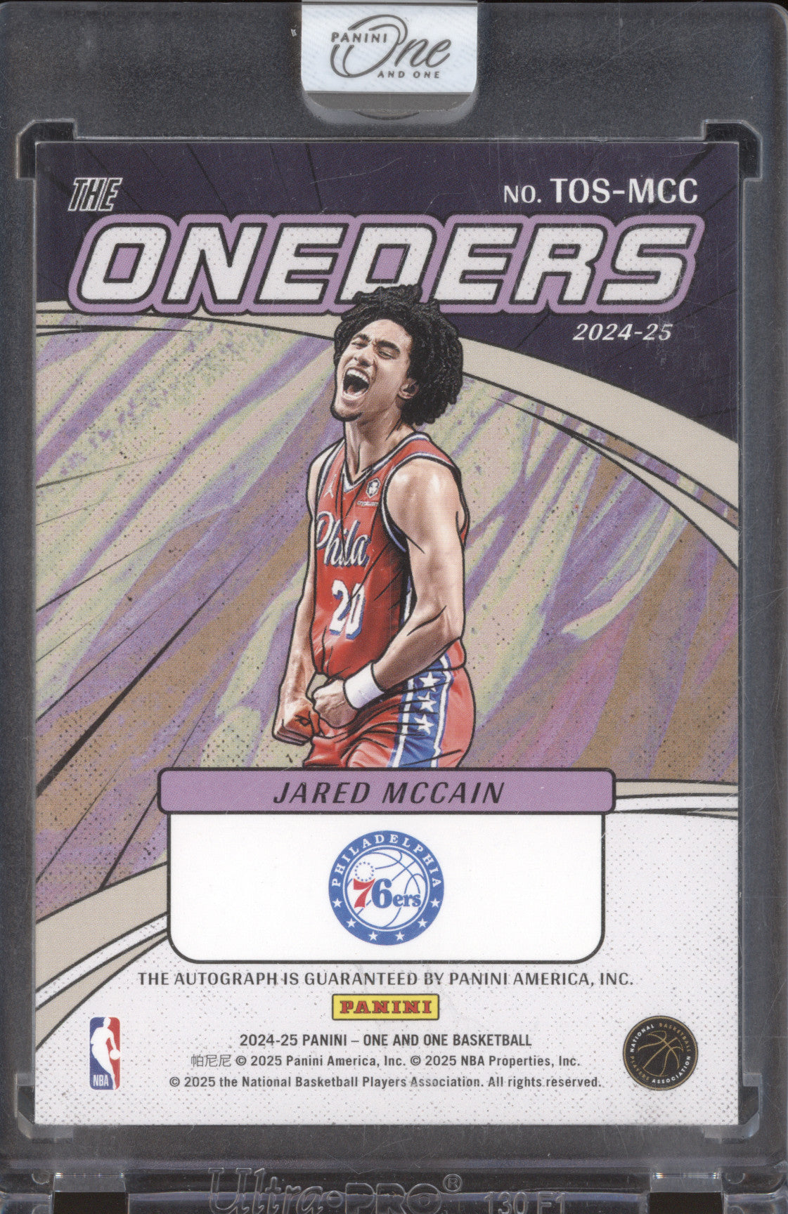 2024-25 Panini One and One TOS-MCC Jared McCain The Oneders Rookie Auto 33/49