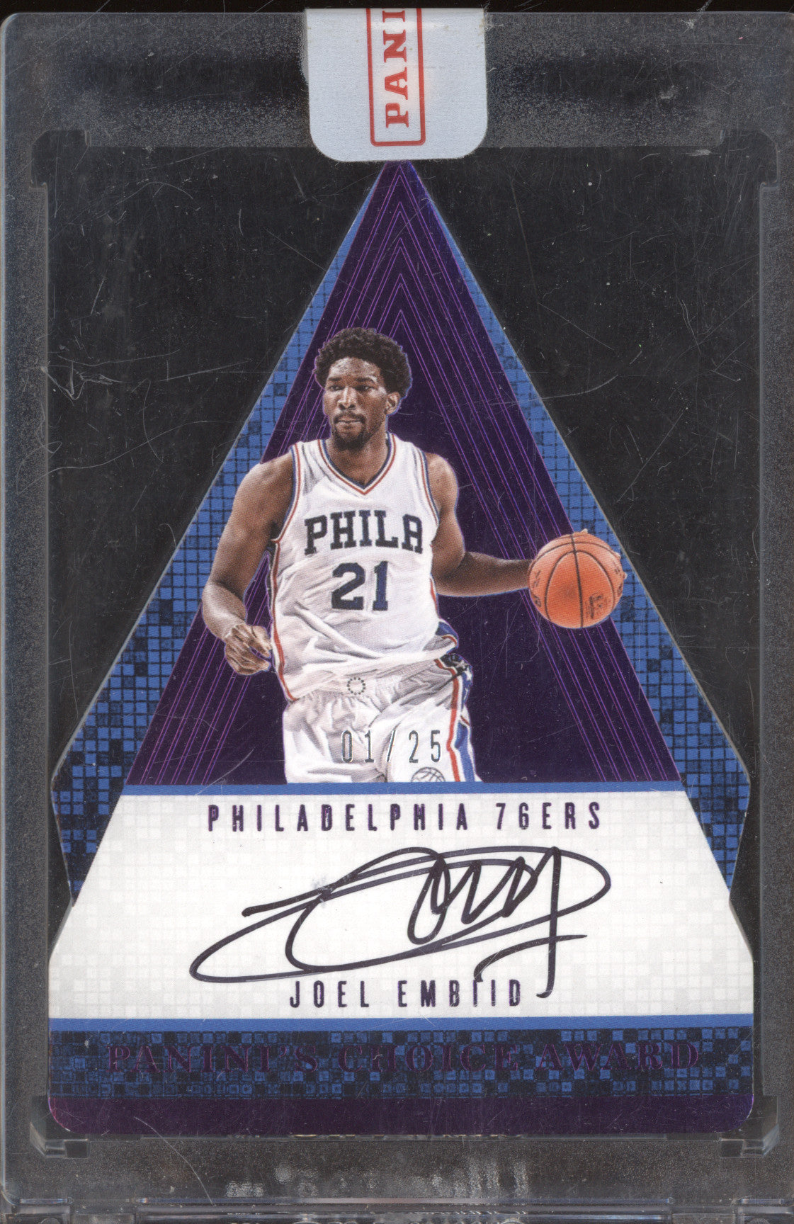 2016-17 Panini Preferred 193 Joel Embiid Choice Award Auto 01/25
