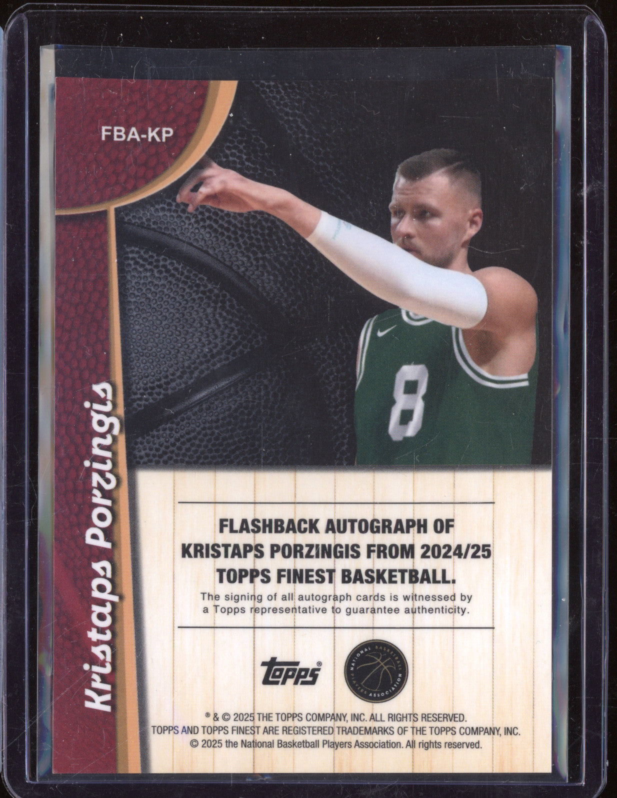 Kristaps Porzingis 2024 Topps Finest FBA-KP Geometric Flashback Gold Auto /50