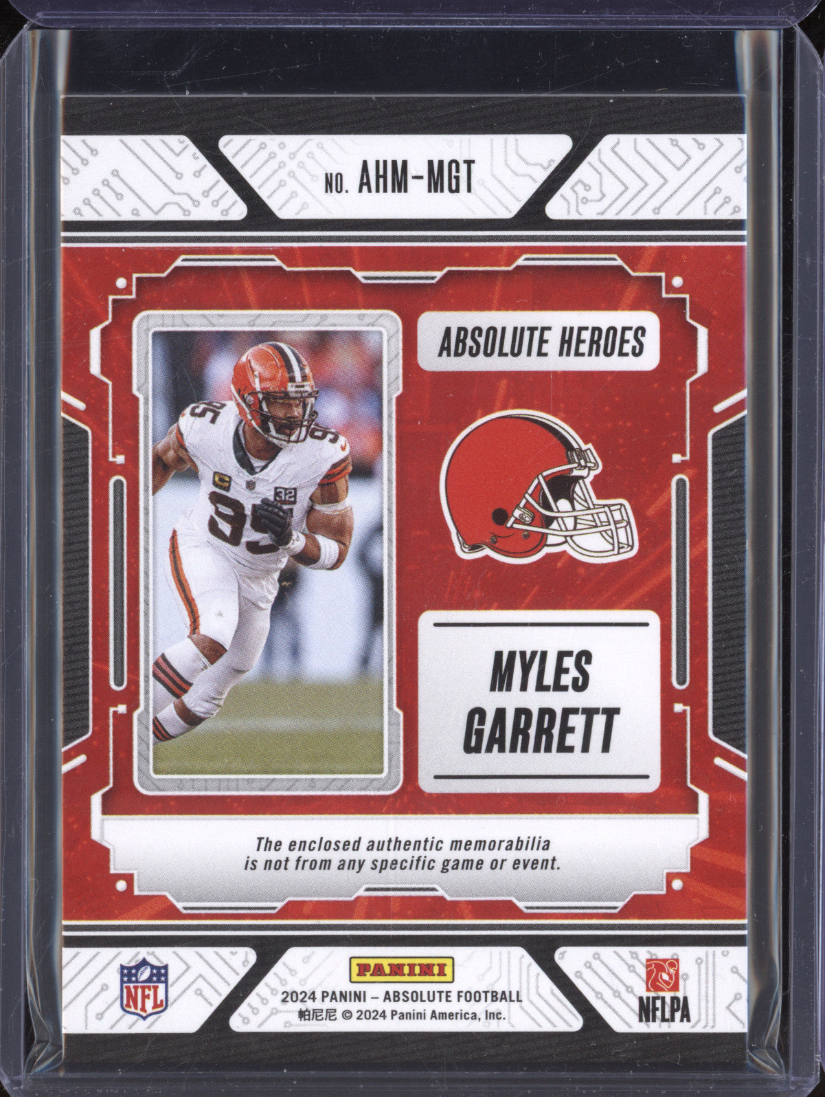 Myles Garrett 2024 Panini Absolute AHM-MGT 41/99