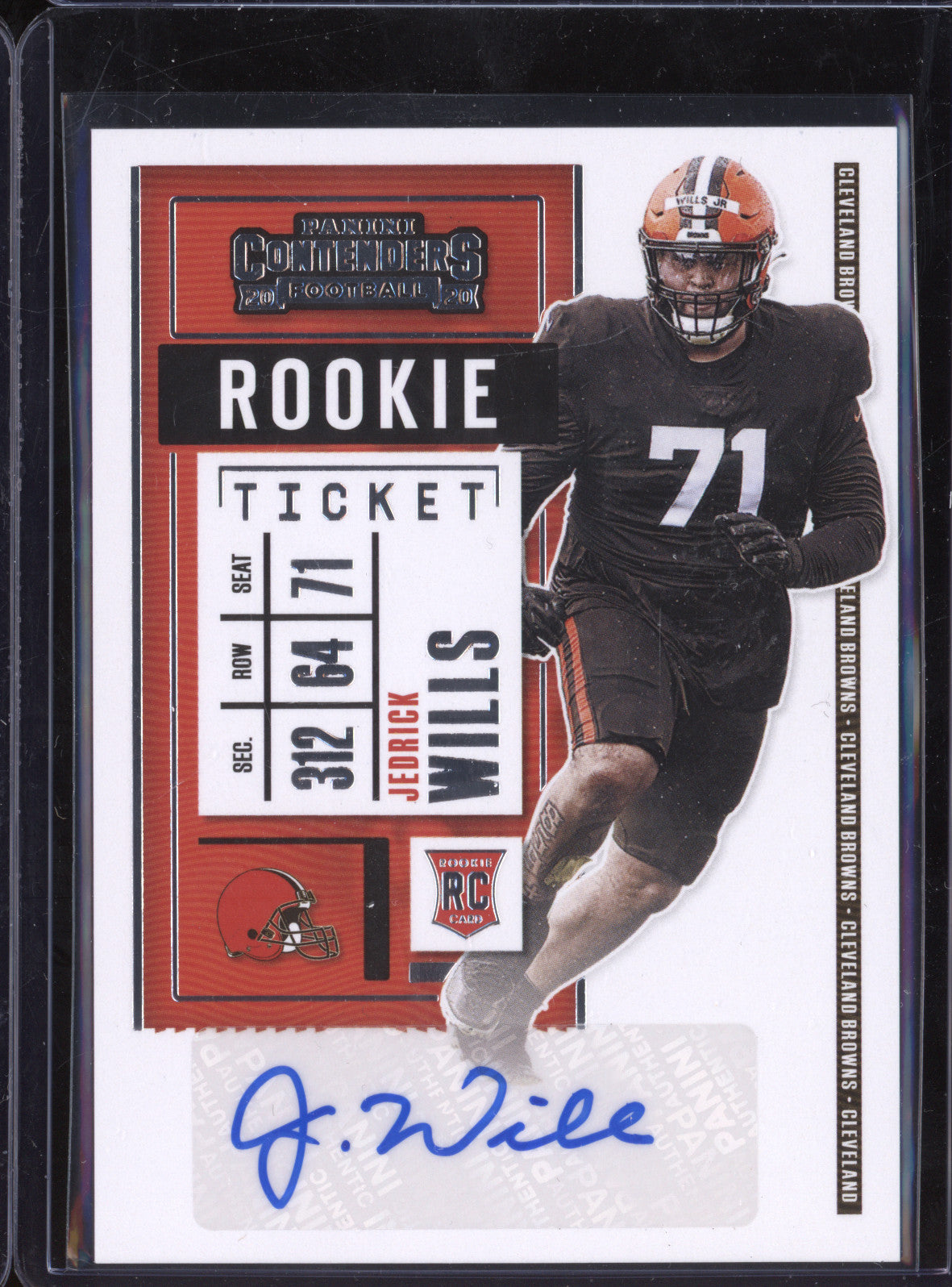 Jedrick Wills 2020 Panini Contenders 157 Rookie Ticket Auto RC