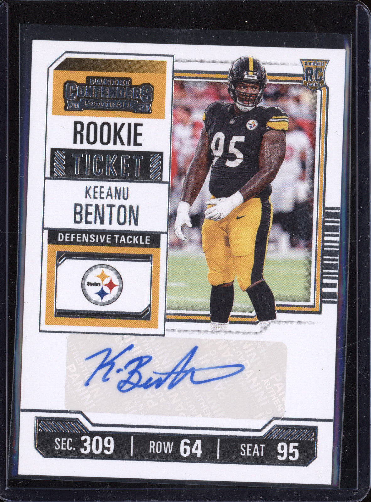 Keeanu Benton 2023 Panini Contenders 196 Rookie Ticket Auto RC