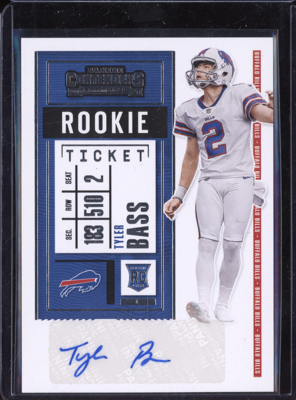 Tyler Bass 2020 Panini Contenders 254 Rookie Ticket Auto RC