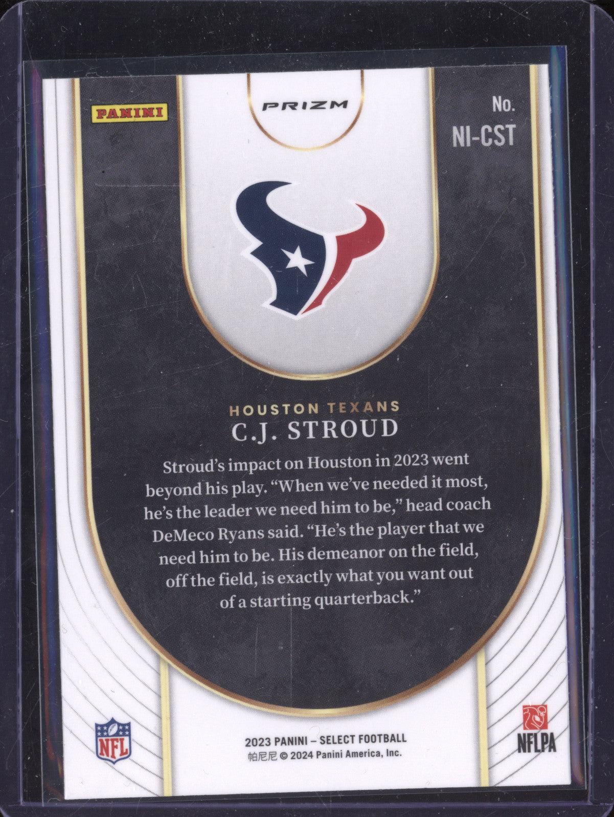 C.J. Stroud 2023 Panini Select NI-CST Neon Icons RC