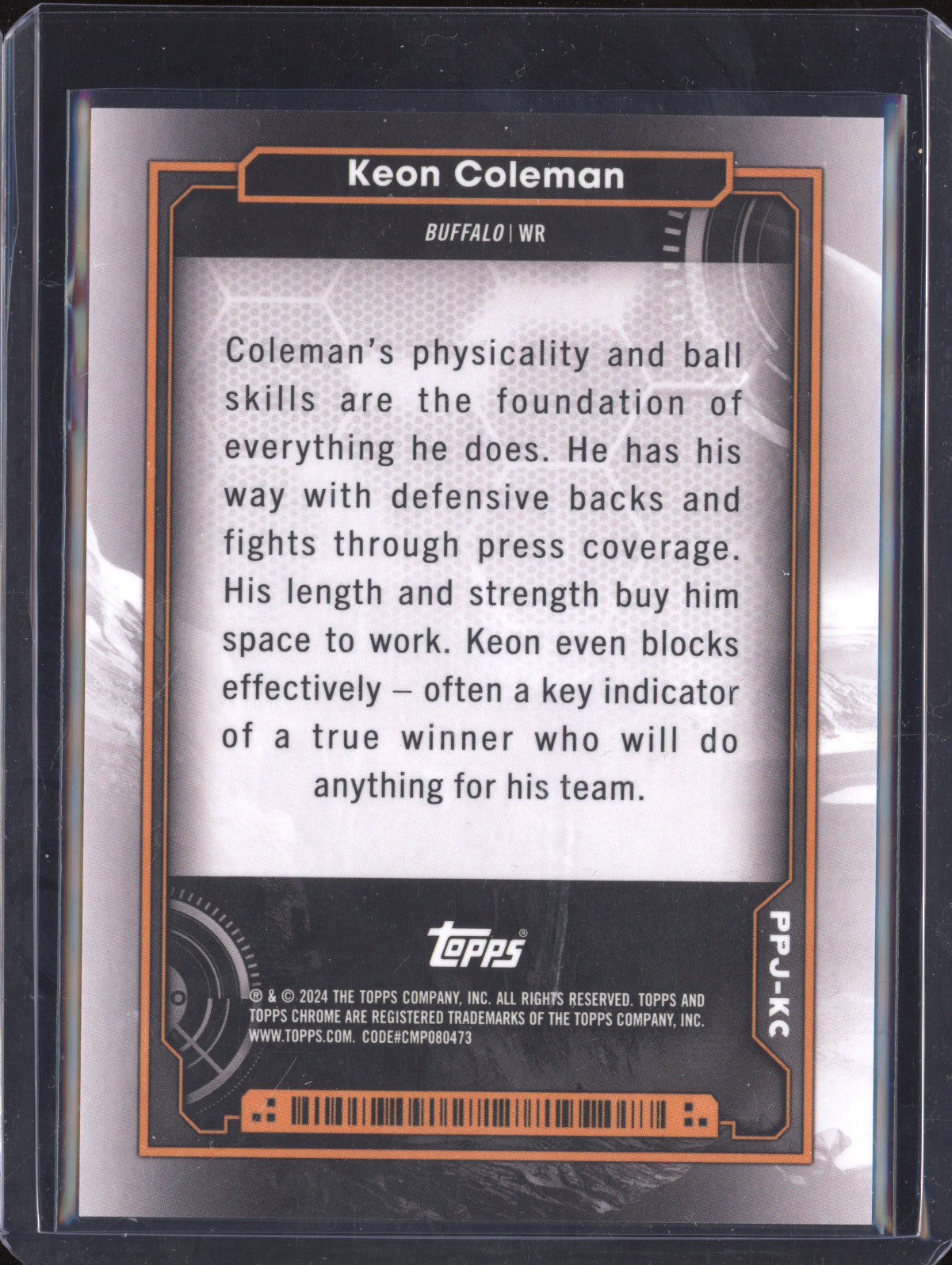 Keon Coleman 2024 Topps Cosmic Chrome PPJ-KC Planetary Pursuit Jupiter RC