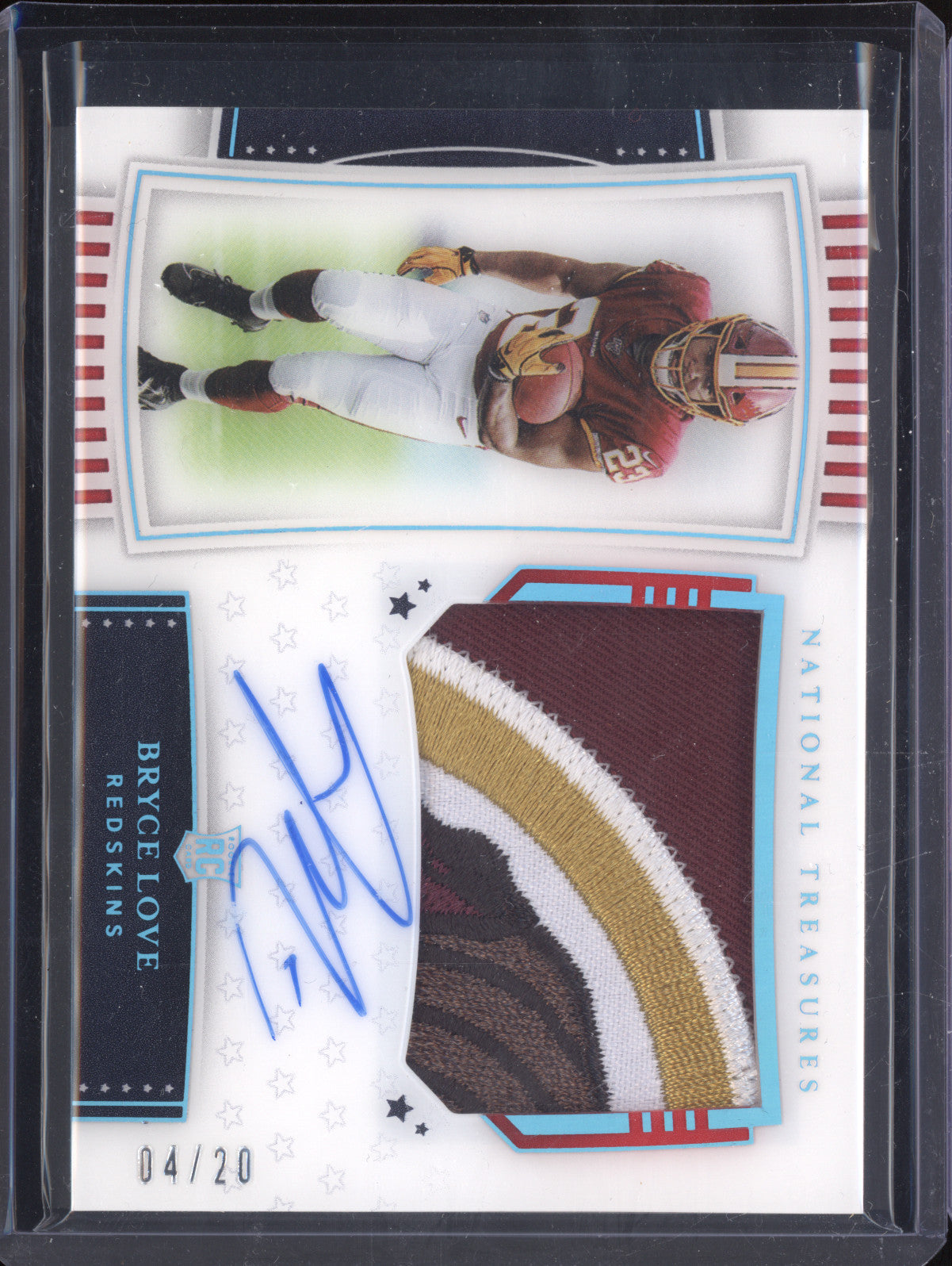 Bryce Love 2019 Panini National Treasures 175 Rookie Patch Auto Midnight RC 4/20