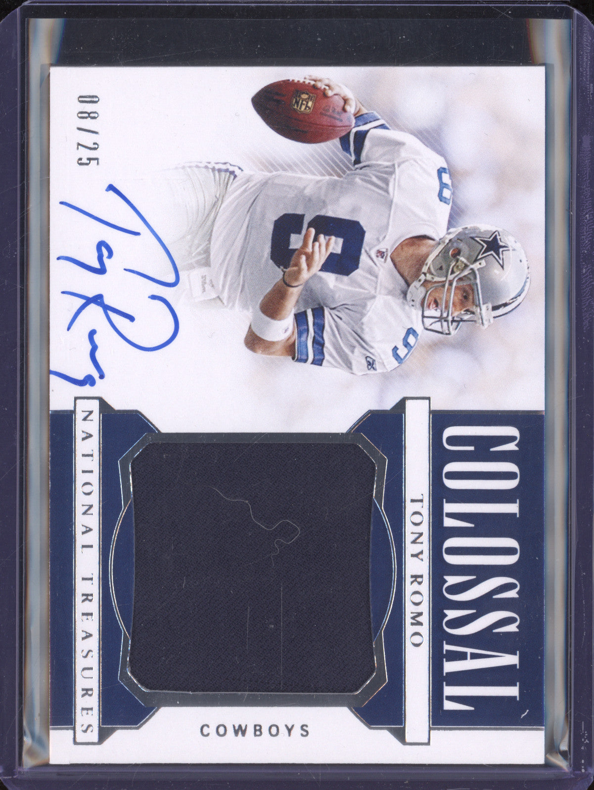 Tony Romo 2019 Panini National Treasures CS-TR Colossal Auto 8/25