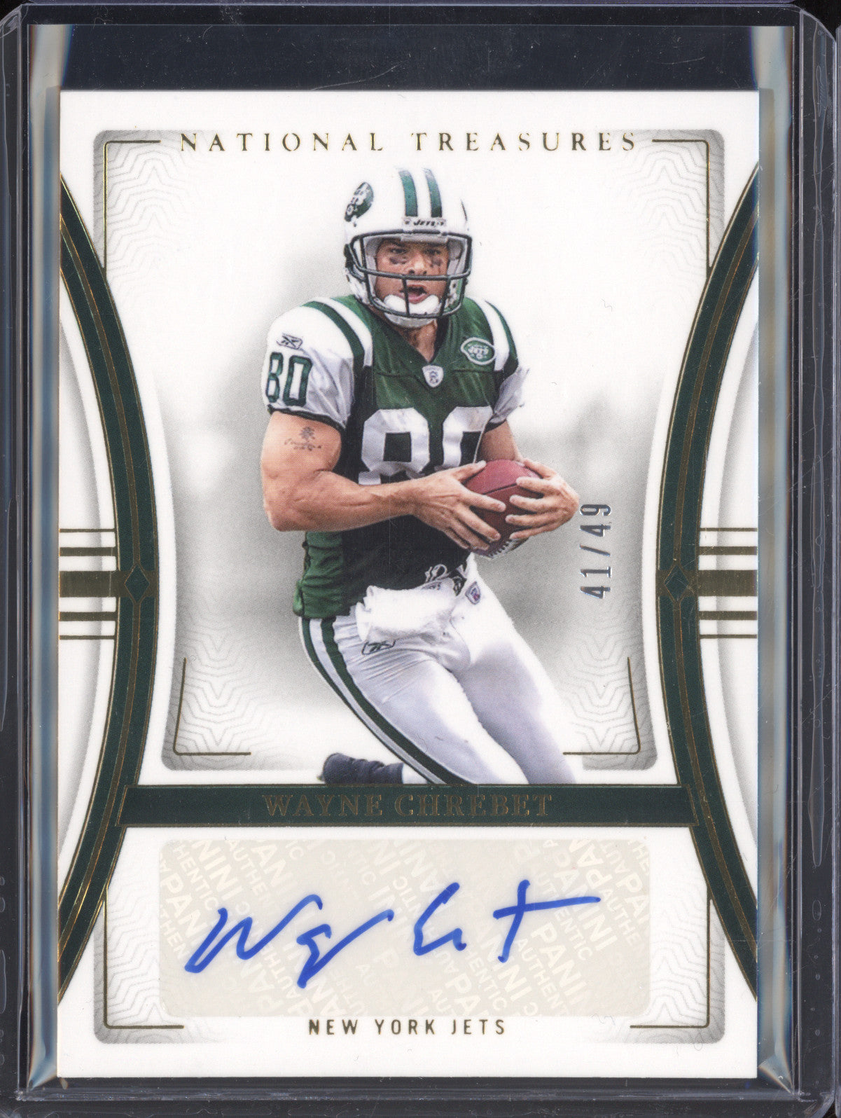 Wayne Chrebet 2023 Panini National Treasures SIG-WCH Signatures Gold 41/49