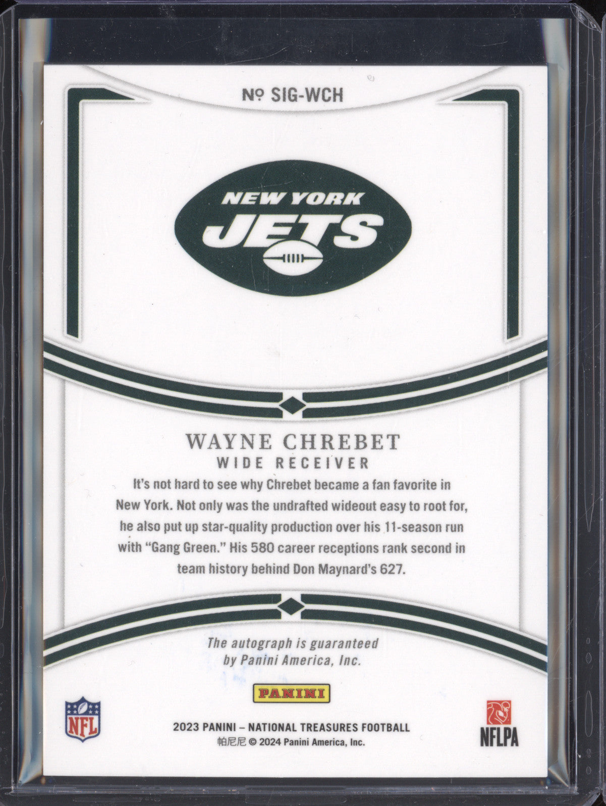 Wayne Chrebet 2023 Panini National Treasures SIG-WCH Signatures Gold 41/49