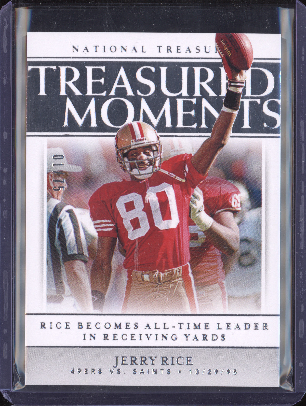 Jerry Rice 2019 Panini National Treasures 100 Treasured Moments 1/75