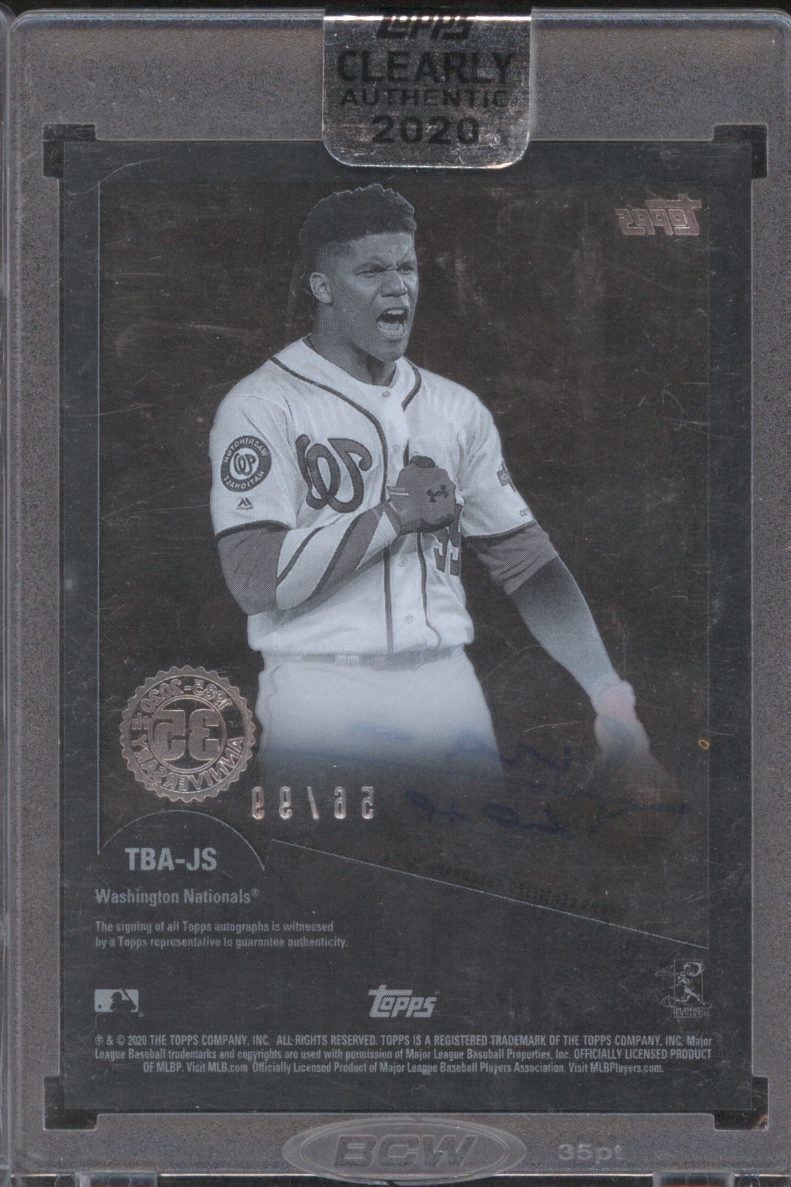 Juan Soto 2020 Topps Clearly Authentic #TBA-JS Green Auto /99