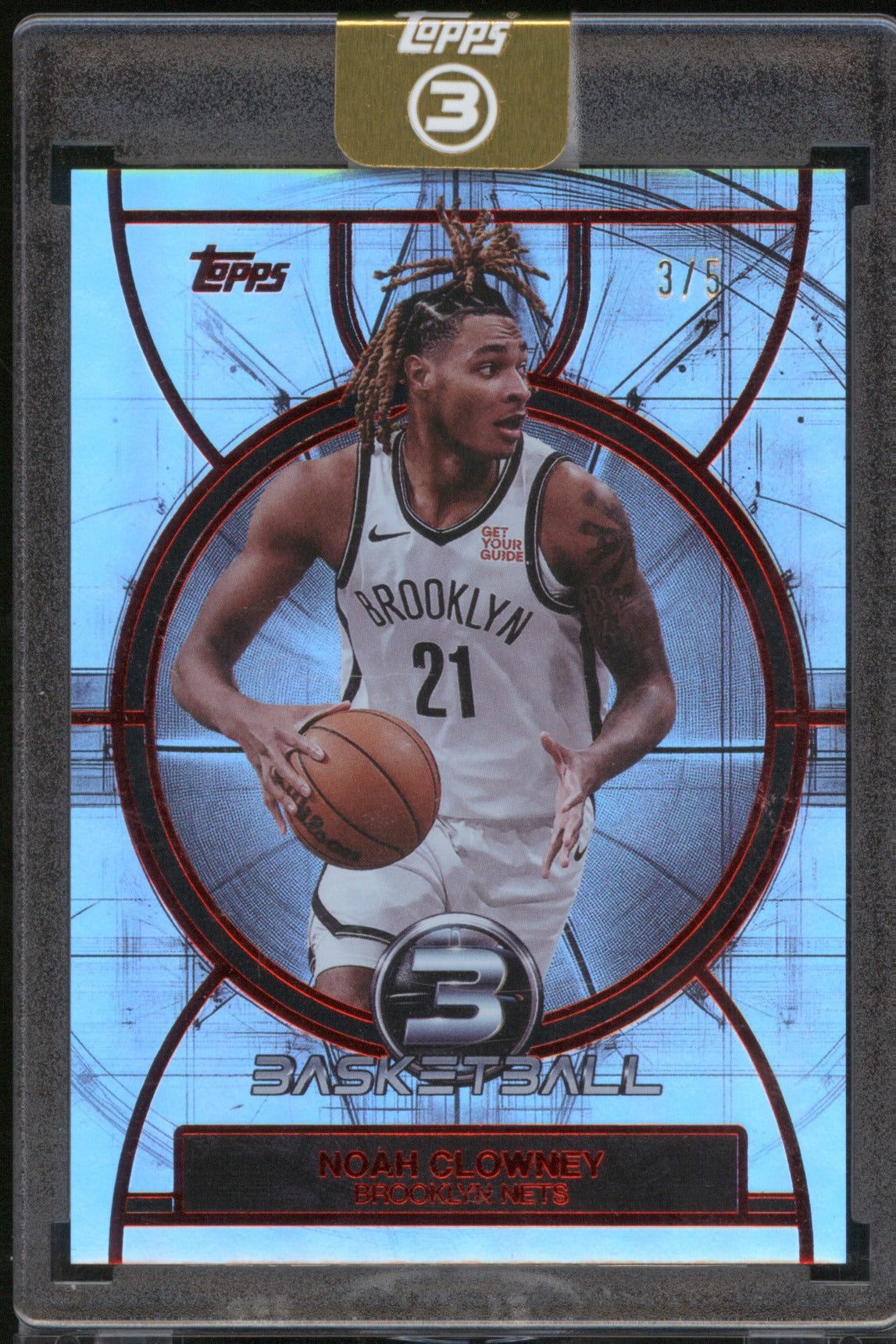 Noah Clowney 2025-26 Topps 3 Basketball 26 Red /5
