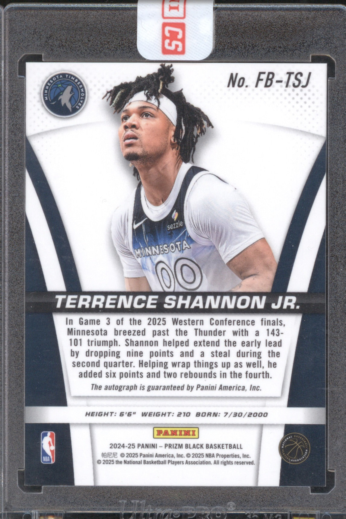 Terrence Shannon Jr. 2024-25 Panini Prizm Black #FB-TSJ Flashback Rookie Auto