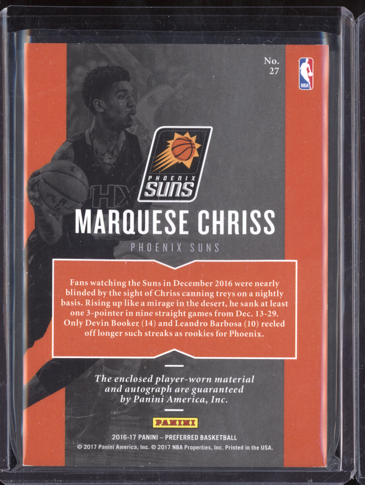 Marquese Chriss 2016-17 Panini Preferred 27 Silhouettes Auto Relic Prime RC /25
