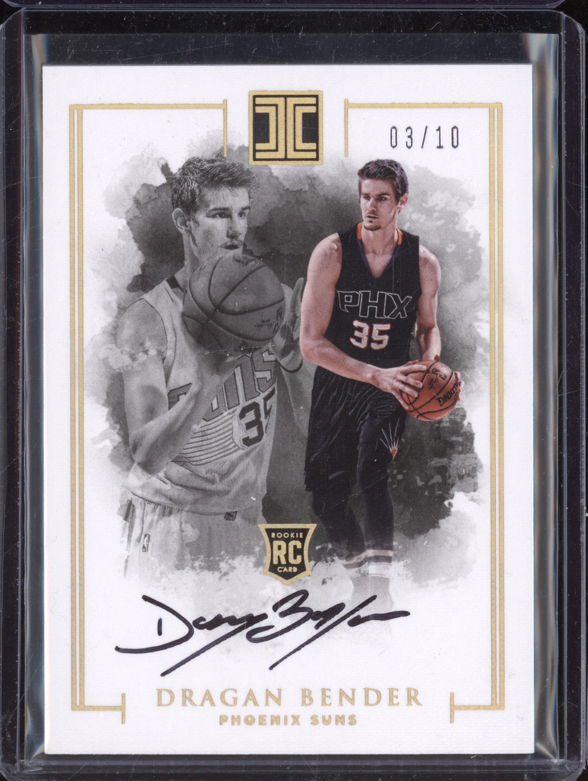 Dragan Bender 2016-17 Panini Impeccable 118 Rookie Auto Holo Gold RC 3/10