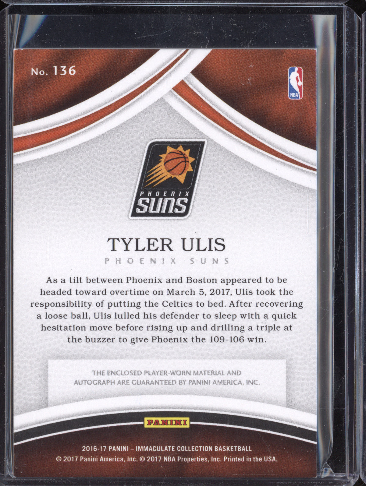 Tyler Ulis 2016-17 Panini Immaculate 136 Rookie Patch Auto RC 10/99