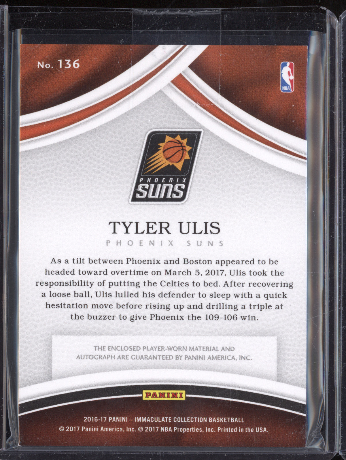 Tyler Ulis 2016-17 Panini Immaculate 136 Rookie Patch Auto RC 61/99