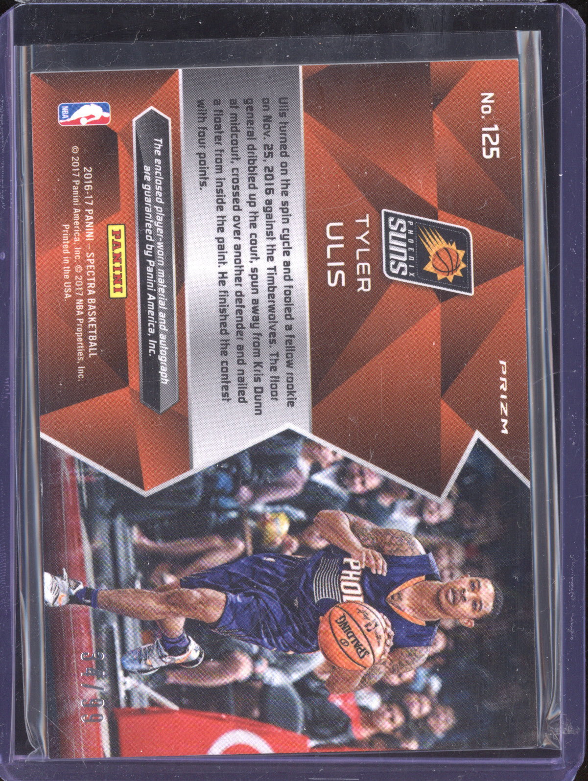 Tyler Ulis 2016-17 Panini Spectra 125 Rookie Jersey Auto Neon Blue RC 34/99