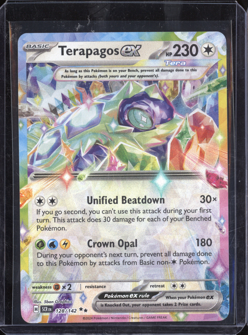 128 142 pokemon card Terapagos EX 128/142 Full Art NM/M Stellar Crown Pokemon Card