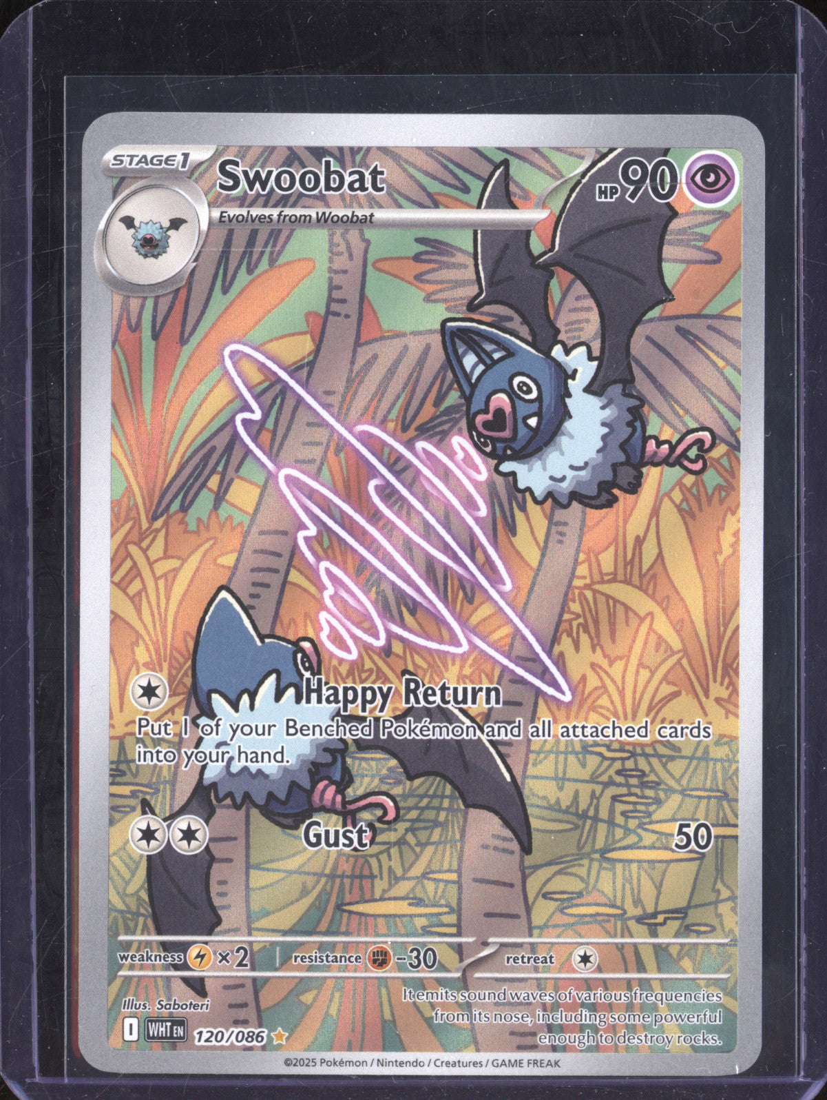 Swoobat 2025 Pokemon White Flare 120/086 Illustration Rare
